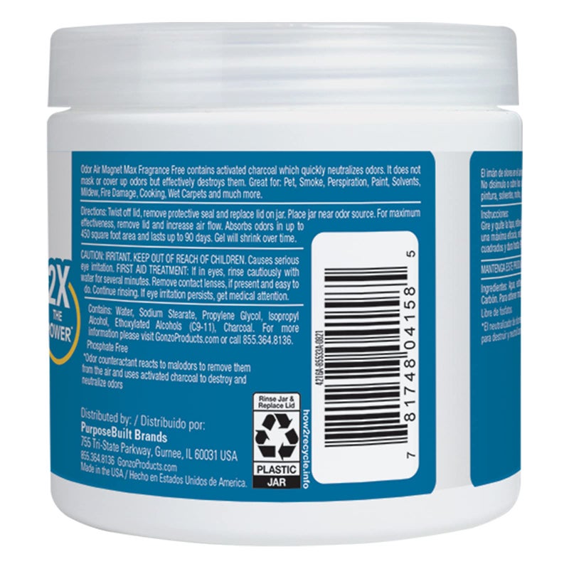 Gonzo Natural Magic Odor Air-Magnet with Activated Charcoal - 14 Ounce (2 Pack) - Odor Eliminator for Car Closet Bathroom and Pet Area Captures and Absorbs Smoke Odors - Image 2